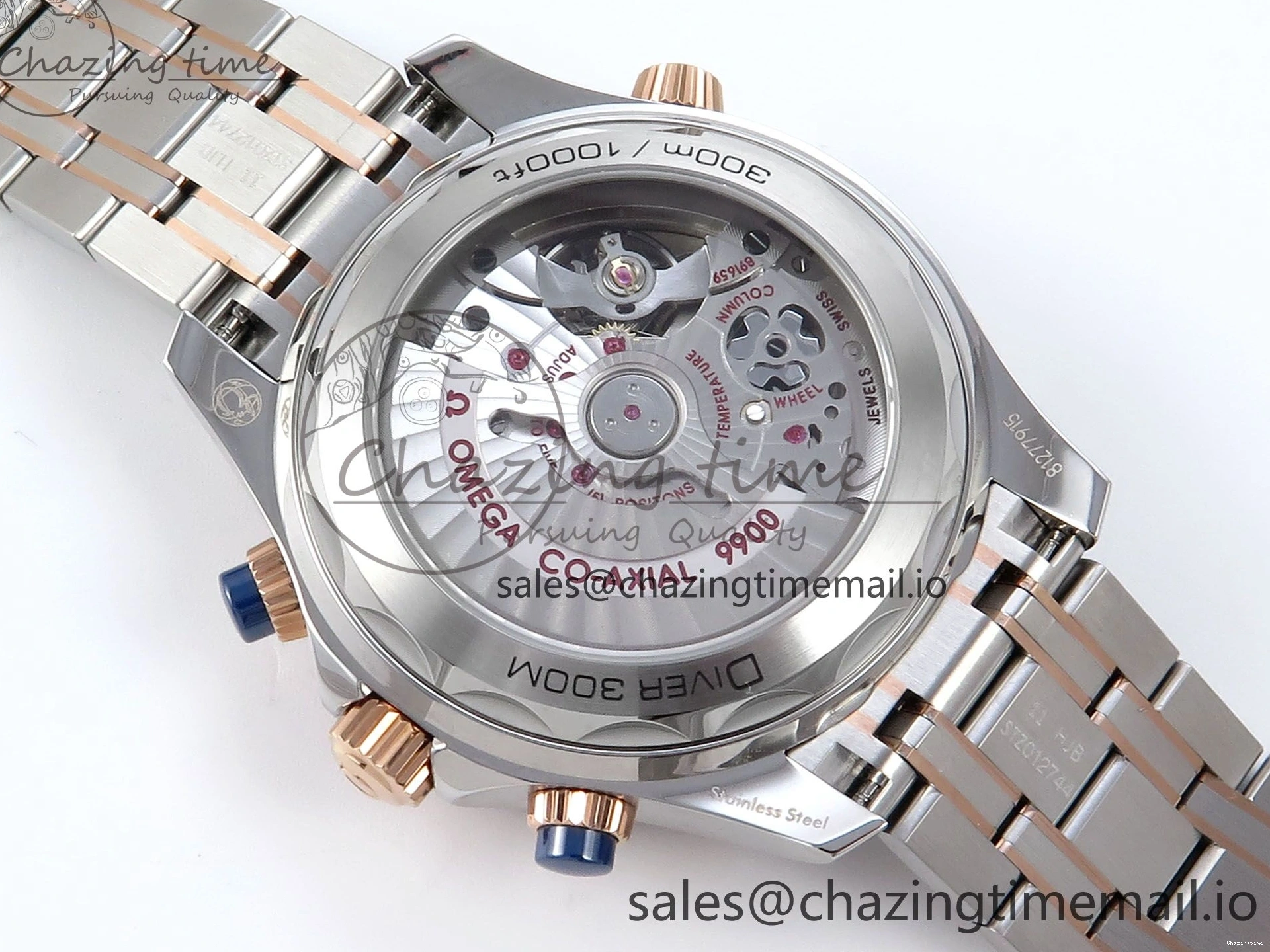 0507 Seamaster 300m Chrono SS YG OMF 1:1 Best Edition Blue Dial on SS YG Bracelet A Popular 7685